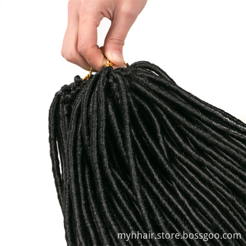 Pure Color 18 Inch Braids Straight Faux Locs 24 Strands/Piece Crochet Braids Hair Extension Synthetic Braiding Fiber